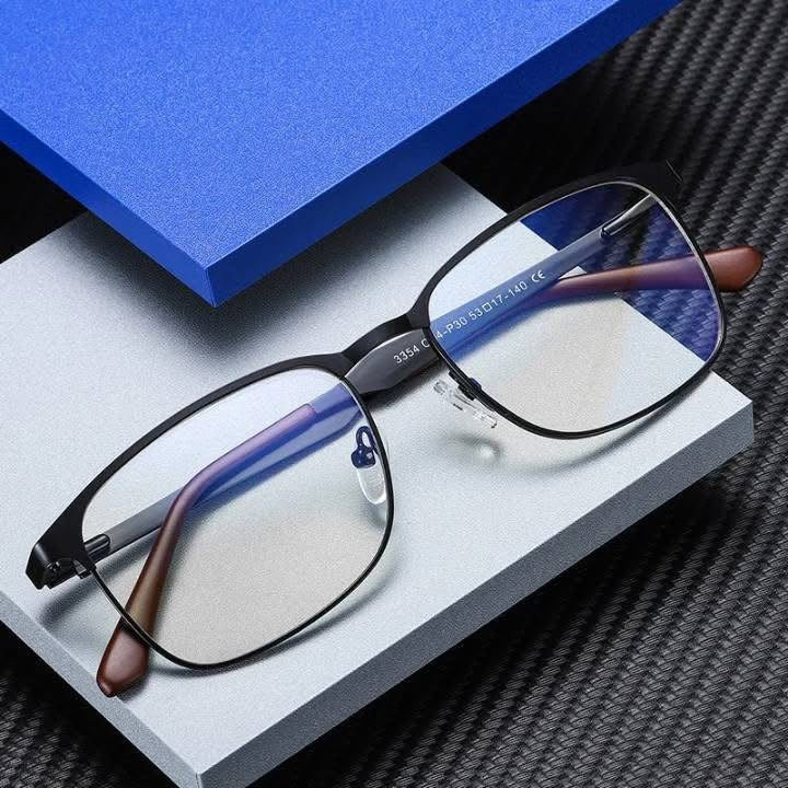 Lunettes rectangulaires verres bleus - vue 1