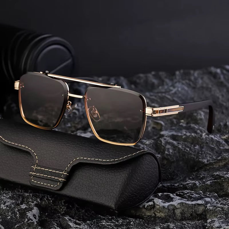 Lunettes hexagonales noir et or - vue 4