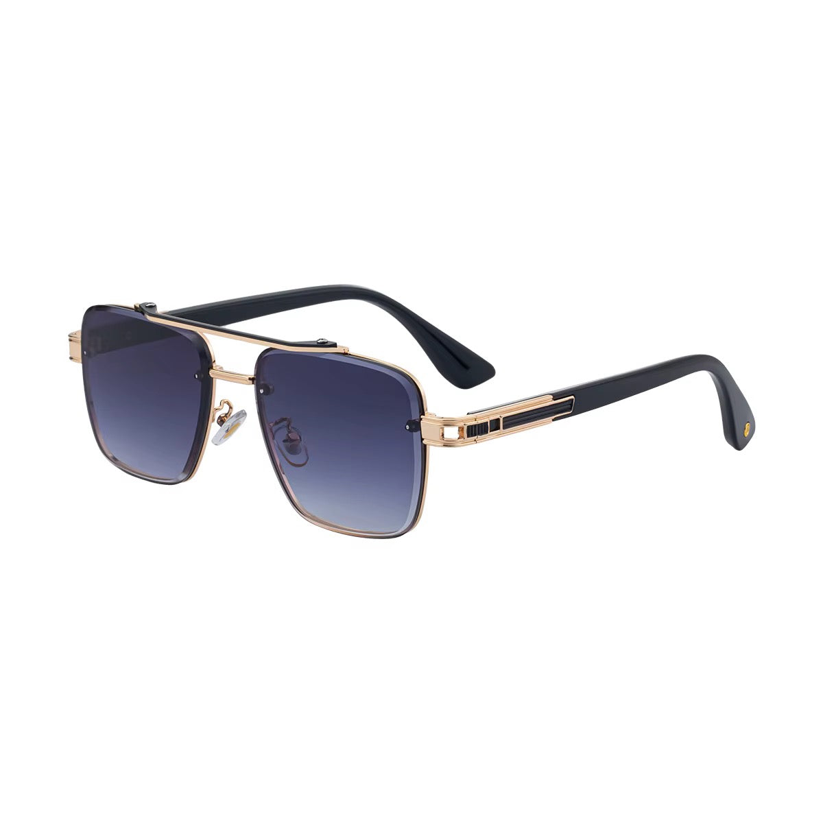 Lunettes hexagonales noir et or - vue 3