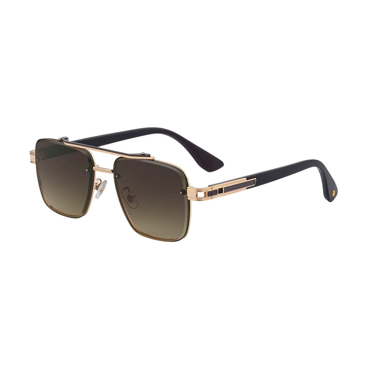 Lunettes hexagonales noir et or - vue 2